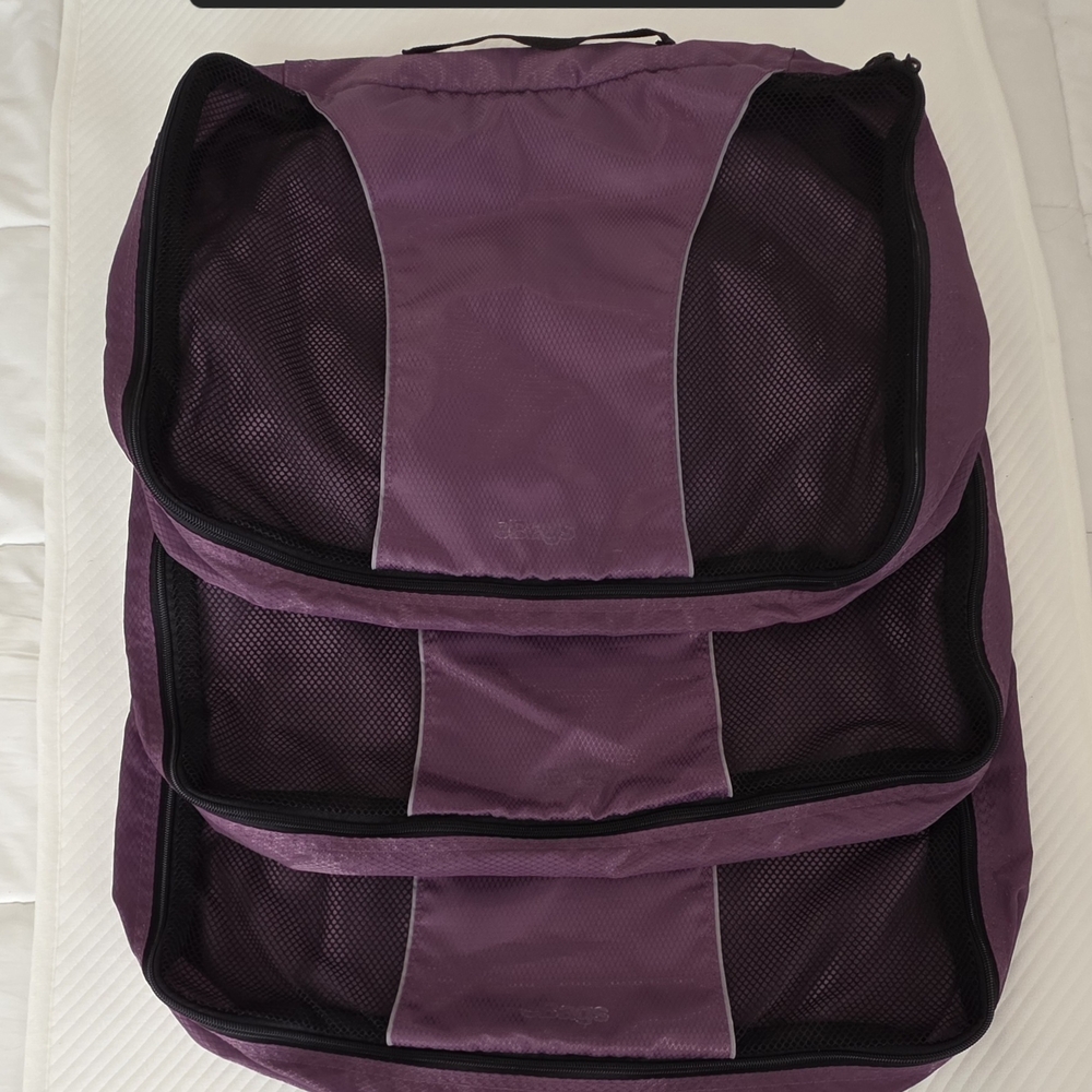 Elegant Purple Travel Organizer Set